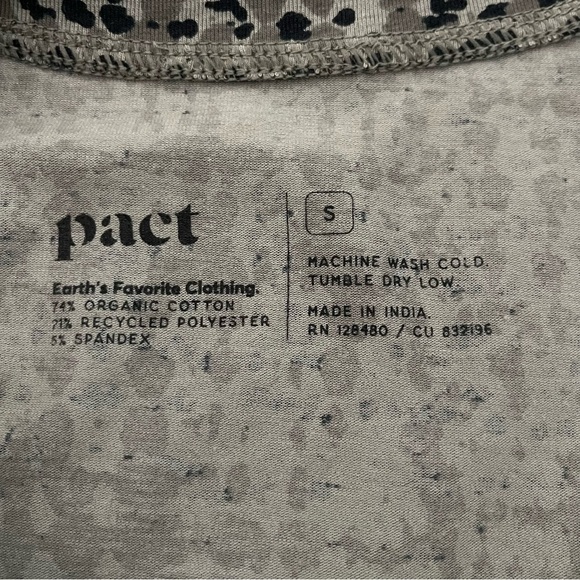 NWT Pact Revive Swing Dress Green Pattern Long Sleeve Dress Size Small - Picture 7 of 8